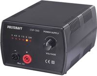 VOLTCRAFT CSP-300 Labvoeding, regelbaar gelijkspanning 3 V, 4.5 V, 6 V, 7.5 V, 9 V, 12 V 3 A (max.) 36 W netvoeding en