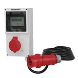 Mennekes 4326 Stroomverdeler 16 A/400 V/5P mobiele stroommeter 16 A MID-kabel 5 x 2,5 mm² bouwstroomverdeler stekkerverdeler doktorvolt 4326