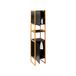 Avilia Ruimtebesparende kast met 2 deuren voor badkamer - modulaire zuilkast, 33 x 33 x 170 cm, zwart, binnen verstelbaar, van MDF en bamboe