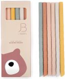 J. Born J.Børn Siliconen Rietjes Recht (6 stuks - 22 cm lang) - Herbruikbaar & BPA-vrij - Roze Mix