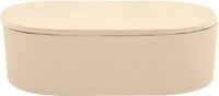 Spirella Badkamer Opbergdoos – Cotton Box van Bamboe Vezels – Opbergbox voor Wattenstaafjes en Wattenschijfjes – Zandkleur – 18,2 x 12,5 cm