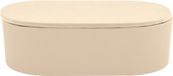 Spirella Badkamer Opbergdoos – Cotton Box van Bamboe Vezels – Opbergbox voor Wattenstaafjes en Wattenschijfjes – Zandkleur – 18,2 x 12,5 cm