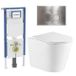 Geberit QeramiQ Dely Toiletset - 36.3x51.7cm - Geberit UP720 inbouwreservoir - rimless - diepspoel - zitting - softclose - bedieningsplaat steel - ronde knoppen - mat wit