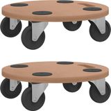 vidaXL Meubelhondjes - 2 stuks - rechthoekig - bewerkt hout