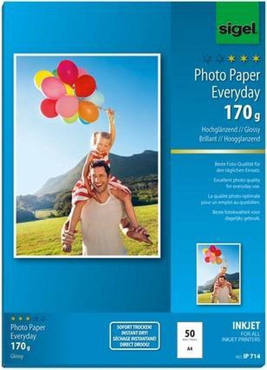 Sigel Inkjetfotopapier A4 - Everyday+ 170grs wit 50 vel
