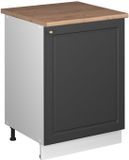 Vicco Wastafelkast Fame-Line, Anthrazit-Gold Landhaus/Wit, 60 cm