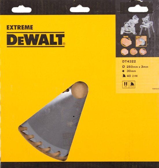 DeWalt DT4322 Zaagblad - 250 mm x 30 mm - 40 tanden