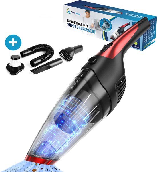 Cleanforce XtremeVac Kruimelzuiger Snoerloos - Rood