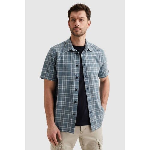 PME Legend regular geruit casual overhemd blauw