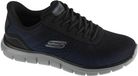 Skechers Heren Track Revno Slip Ins Sneakers Bleu Noir
