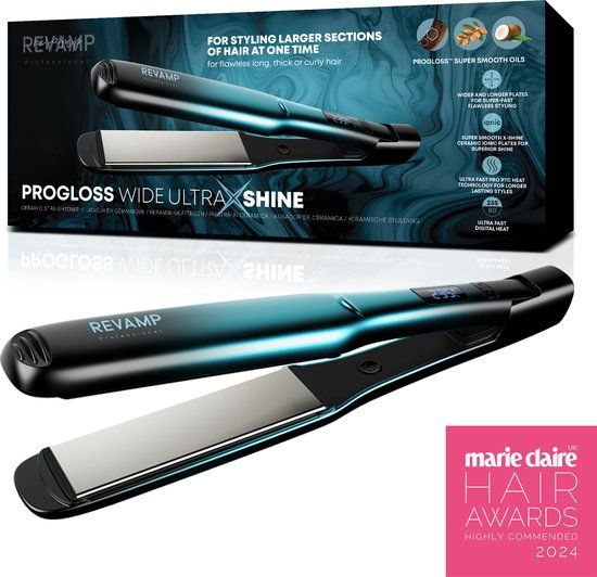 Revamp Progloss Ultra X Shine Brede Stijltang - Extra brede platen - Ionentechnologie - Incl. hittebestendige mat