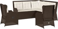 vidaXL 5-delige loungeset met kussens polyrattan bruin