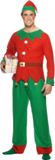 Smiffys Kerst verkleed Elf - pak/outfit - heren - groen/rood - polyester 52/54