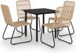 vidaXL 5-delige Tuinset Poly Rattan en Glas