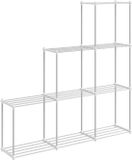 vidaXL - Tubulaire plank met opslag - Wit - 129 x 27 x 132 cm - Aluminium