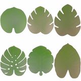Set Jungle Set van 6 placemats met tropisch blad