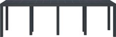 VidaXL Tuinstafel antraciet 250 x 100 x 73 cm poly rattan