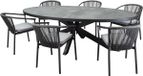 AVH-Collectie Ohio Apollo dining tuinset 241x116xH74 cm 7 delig antraciet keramiek