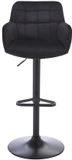 Vente-unique Lot de 2 tabourets de bar en velours et métal - Noir - PEGA