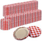 Oputec 200x twist-off draaideksel TO 82 (82 mm) – rood-wit geruit inmaakdeksel – reserve voor jampotten & weckpotten