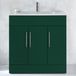 Hudson Reed Cluo meuble de salle de bain – 80 cm – Vert foncé – Avec lavabo – Poignées barre en T chromées