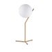 BARCELONA B·LED BARCELONA LED Tafellamp, elegant, modern, goudkleurig, hoekig, met witte glazen bol, opaal, voor woonkamer, nachtkastje, slaapkamer, hoofd