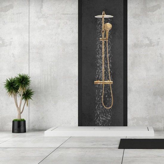Viking Choice Regendoucheset met Thermostaatkraan - 25 cm - Goud