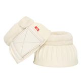 Imperial Riding Hoefklokken, IRH Bells van natuurlijk rubber, schokabsorberend en schuurvrij, met zachte rand, veilige klittenbandsluiting, robuuste paardenhoefklokken voor training, wit, M