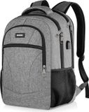 Unyqoos® Sac à dos pour ordinateur portable, 15,6 pouces, Gris clair, 30L, Polyester, Unisexe