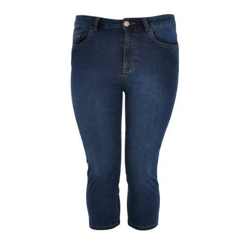 Yoek slim fit capri donkerblauw