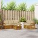 vidaXL - Salon d'angle - 5 places assises - Naturel et beige - Acacia massif