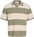Jack & Jones Polo en tricot XXL Coton biologique Rayé Sea Salt