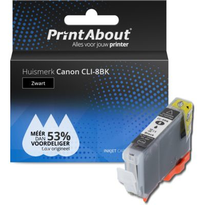 PrintAbout Huismerk Canon CLI-8BK Inktcartridge Zwart