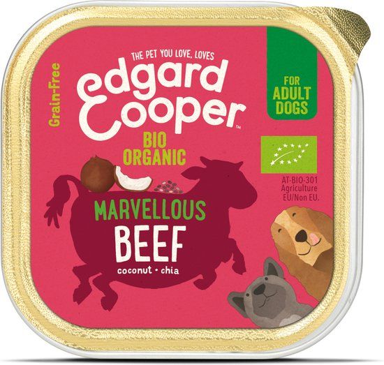 Edgard & Cooper Biologische Rund Kuipje - Hondenvoer - 100g