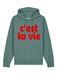 Watapparel Sweatshirt 'Cest La Vie' smaragd / rood