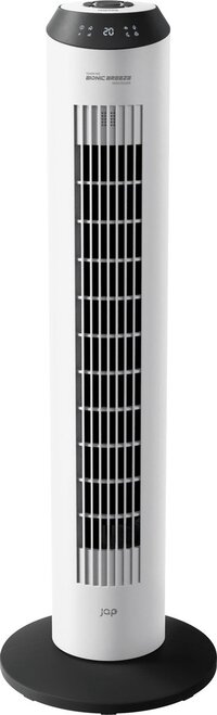 JAP JAP Vancouver - Stille torenventilator - Ionisator luchtreiniger - Design ventilator staand - 86,8 cm - Oscillerende kolomventilator - Timer - Afstandsbediening – Mat wit