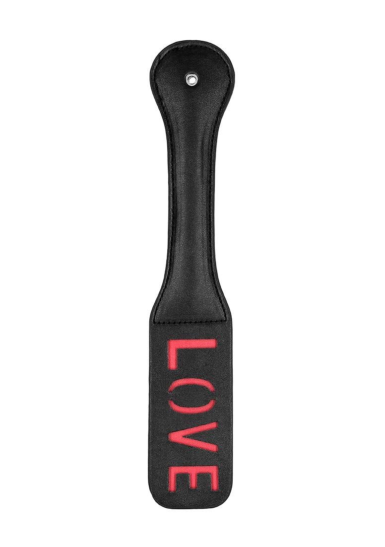 Ouch! Paddle - LOVE - Black - Leer - Zwart - 8714273507785