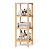 SONGMICS Étagère de salle de bain en bambou, naturelle