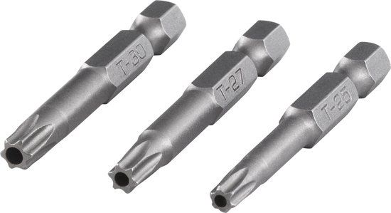 wolfcraft Bitset TORX® met boring Maat 25 / 27 / 30 3-delig