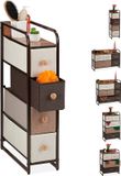 Merkloos Relaxdays Ladekast, 4 lades, stalen frame, 84,5 x 20 x 49,5 cm, bruin
