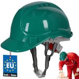 KOTARBAU® Veiligheidshelm, Werkhelm, Kunststof, Groen, Veiligheidshelm met Kinband, Verstelbare, Bouwhelm, Helm voor de Bouw, voor Werkplaats, Beschermhelm