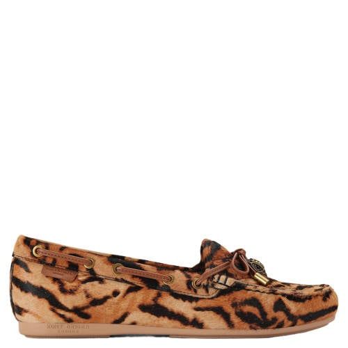 Kurt Geiger Eagle mocassins met panterprint - cognac
