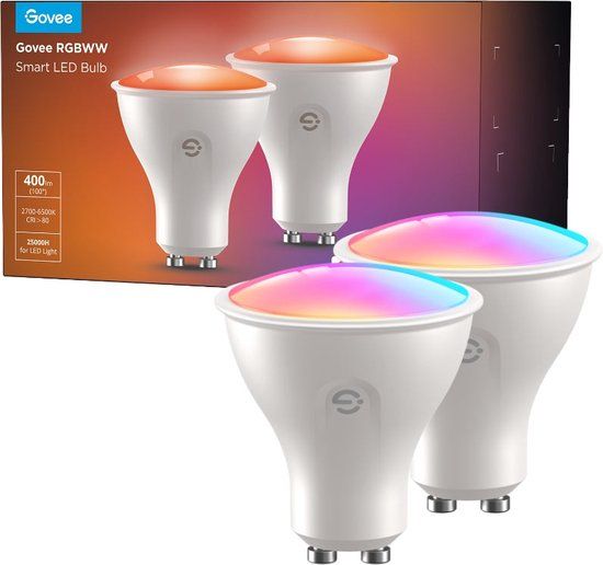 Govee RGBWW Smart LED Bulb GU10 (2-pack) | Smart Home | 400 lm | 2700 K
