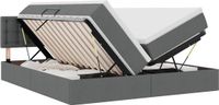 vidaXL Opbergbed met matras Donkergrijs Kunstleer 200 x 200 cm