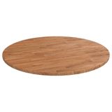 VidaXL Tafelblad rond Ø70x1,5 cm bewerkt massief eikenhout lichtbruin