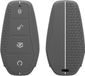 kwmobile autosleutel hoesje geschikt voor BYD Atto 3 / Sealion / Han / Tang / Dolphin/Seal hoes - Siliconen autosleutel behuizing - Auto sleutel case met honingraat - Sleuteletui in grijs / wit