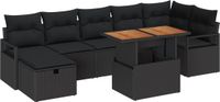vidaXL Tuinbank Set Zwart Poly Rattan