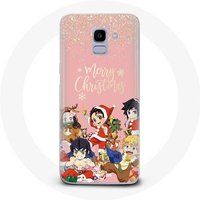 Maniacase Hoesje voor Samsung Galaxy A8 2018 Demon Slayer Merry Christmas Poster Anime Manga