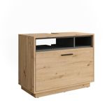 Vicco Beatrice Wastafelmeubel – 80 x 64 cm met lade Artisanaal eiken/antraciet