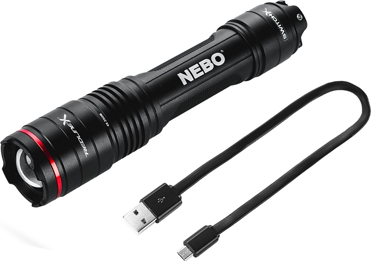 Nebo RedLine Red X Oplaadbare Tactical LED Zaklamp + Holster Militaire Waterdicht Oplaadbaar Werklamp Garage Lamp